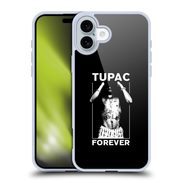 Tupac Shakur Key Art Forever Soft Gel Case for Apple iPhone 16 Plus