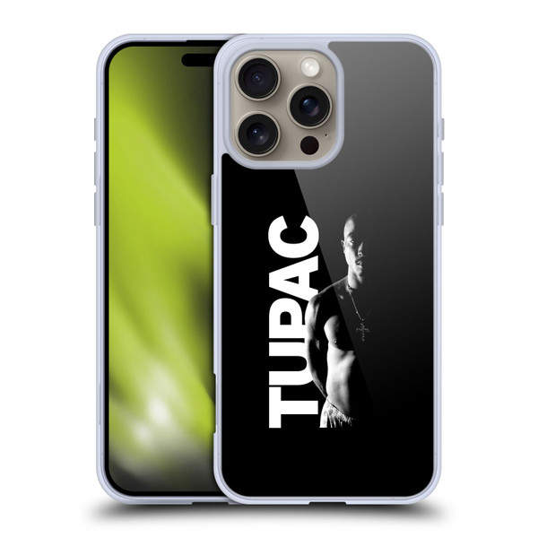 Tupac Shakur Key Art Black And White Soft Gel Case for Apple iPhone 16 Pro Max