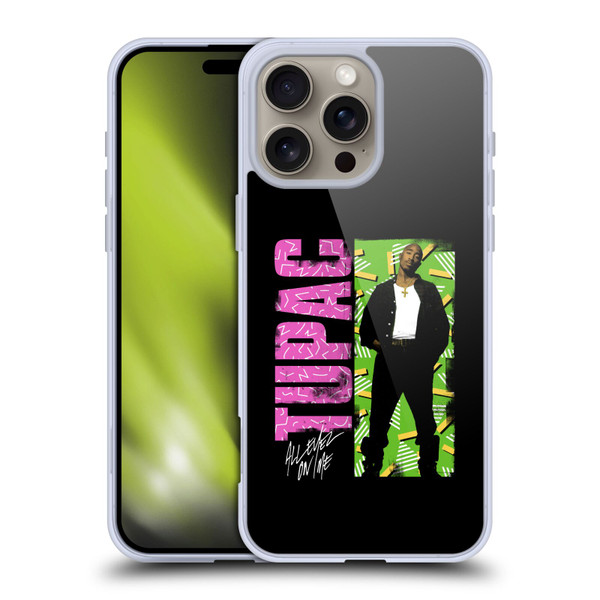 Tupac Shakur Key Art Distressed Look Soft Gel Case for Apple iPhone 16 Pro Max