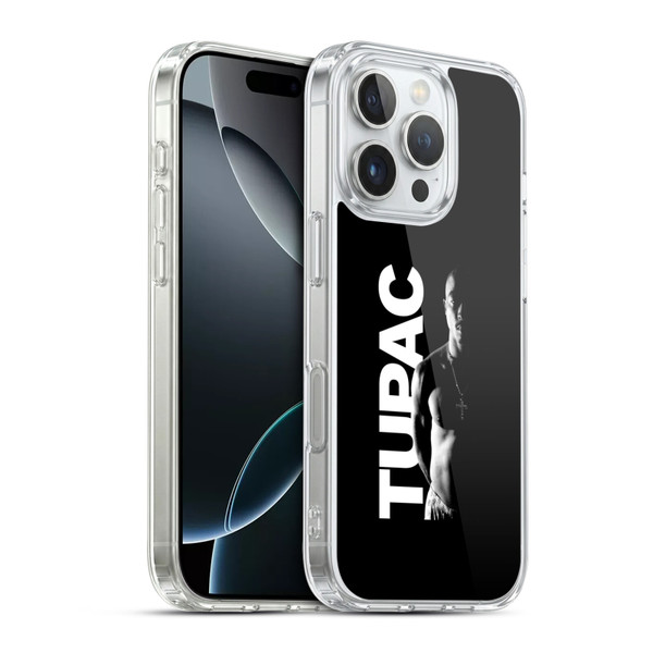 Tupac Shakur Key Art Black And White Soft Gel Case for Apple iPhone 16 Pro