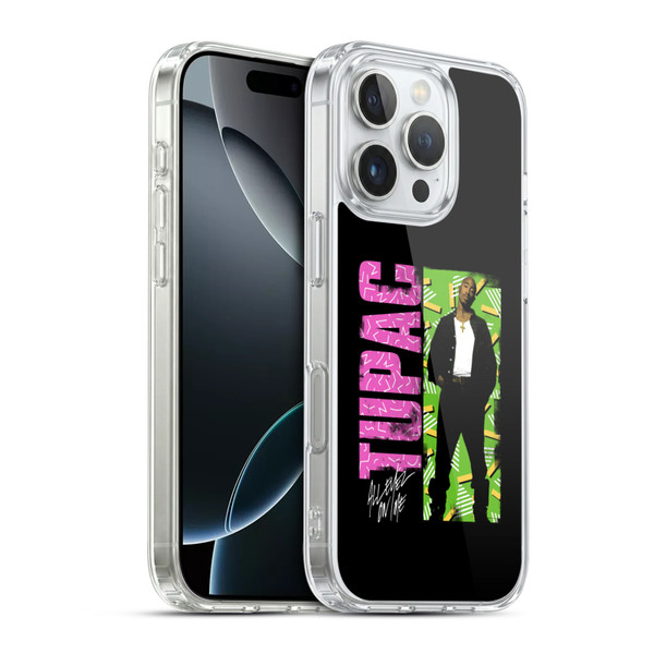 Tupac Shakur Key Art Distressed Look Soft Gel Case for Apple iPhone 16 Pro