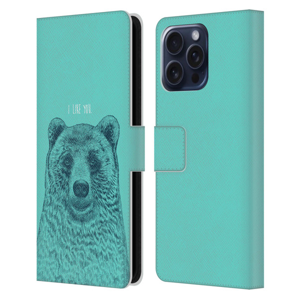 Rachel Caldwell Illustrations Bear Root Leather Book Wallet Case Cover For Apple iPhone 16 Pro Max