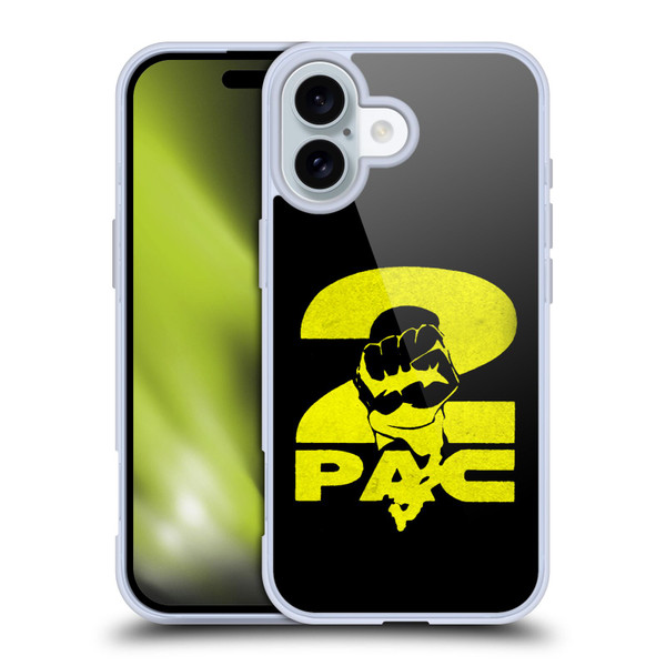 Tupac Shakur Logos Yellow Fist Soft Gel Case for Apple iPhone 16