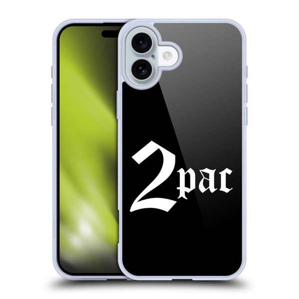 Tupac Shakur Logos Old English Soft Gel Case for Apple iPhone 16 Plus