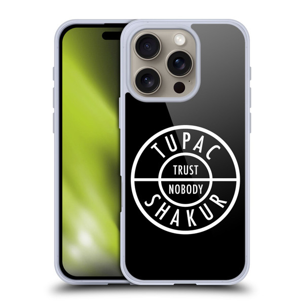 Tupac Shakur Logos Trust Nobody Soft Gel Case for Apple iPhone 16 Pro