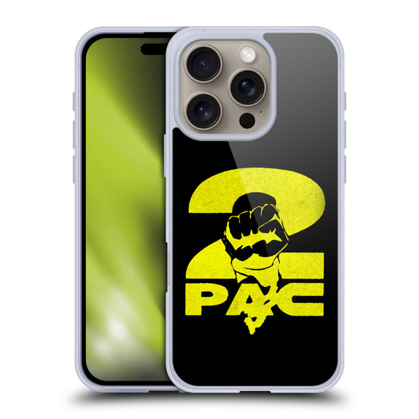 Tupac Shakur Logos Yellow Fist Soft Gel Case for Apple iPhone 16 Pro