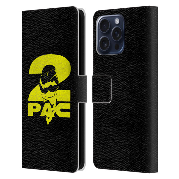 Tupac Shakur Logos Yellow Fist Leather Book Wallet Case Cover For Apple iPhone 16 Pro Max
