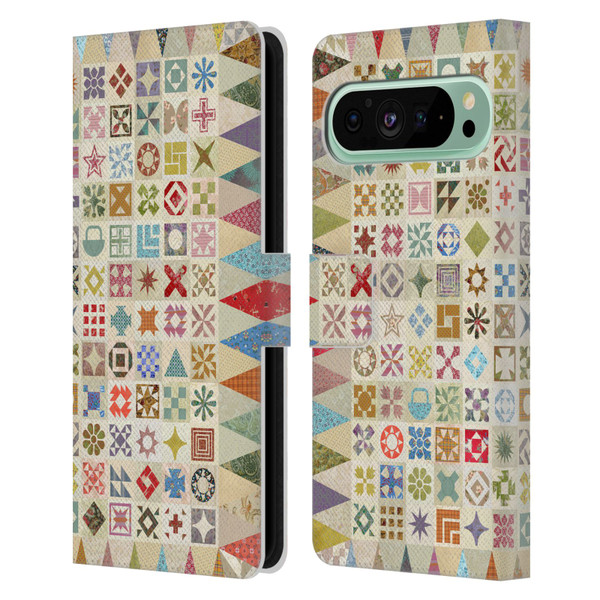 Rachel Caldwell Patterns Jane Leather Book Wallet Case Cover For Google Pixel 9 Pro XL