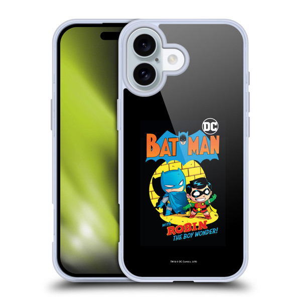 Super Friends DC Comics Toddlers Comic Covers Batman And Robin Soft Gel Case for Apple iPhone 16
