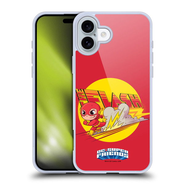 Super Friends DC Comics Toddlers Composed Art The Flash Soft Gel Case for Apple iPhone 16 Plus