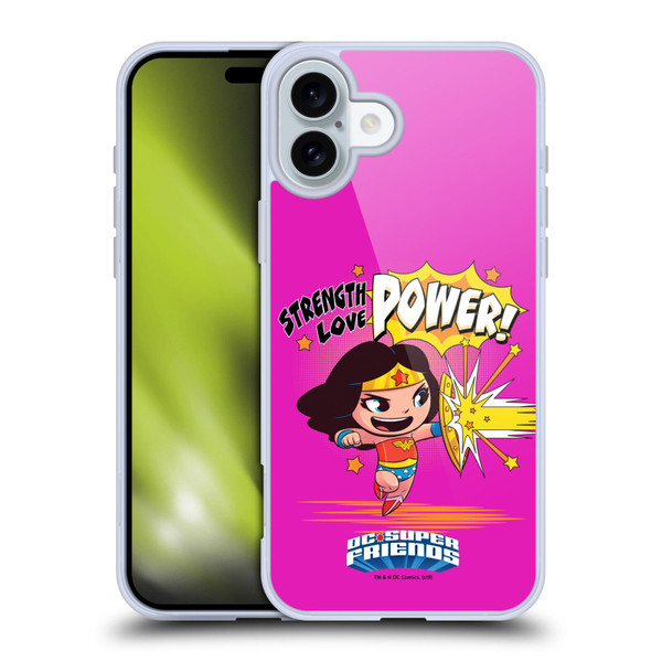 Super Friends DC Comics Toddlers Composed Art Wonder Woman Soft Gel Case for Apple iPhone 16 Plus