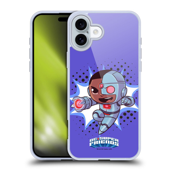 Super Friends DC Comics Toddlers 1 Cyborg Soft Gel Case for Apple iPhone 16 Plus
