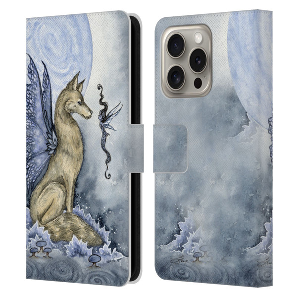 Amy Brown Folklore Wolf Moon Leather Book Wallet Case Cover For Apple iPhone 16 Pro