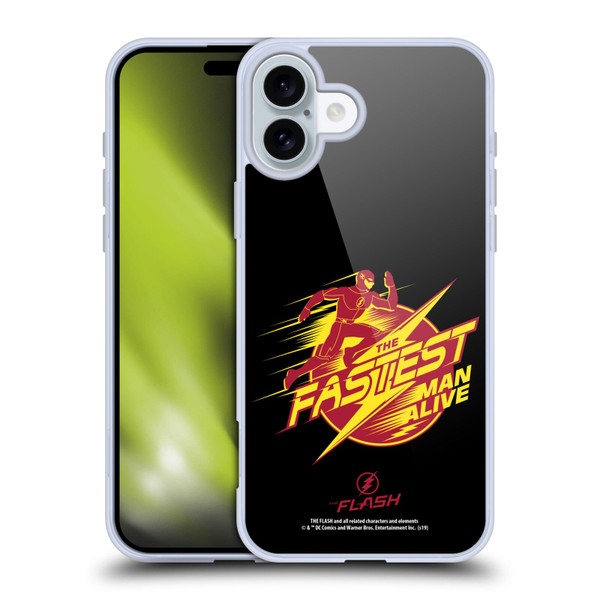 The Flash TV Series Graphics Barry Fastest Man Alive Soft Gel Case for Apple iPhone 16 Plus