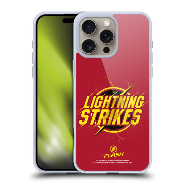 The Flash TV Series Graphics Lightning Strikes Soft Gel Case for Apple iPhone 16 Pro Max & MagSafe
