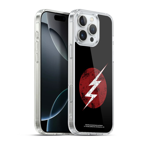 The Flash TV Series Logos Distressed Look Soft Gel Case for Apple iPhone 16 Pro Max & MagSafe