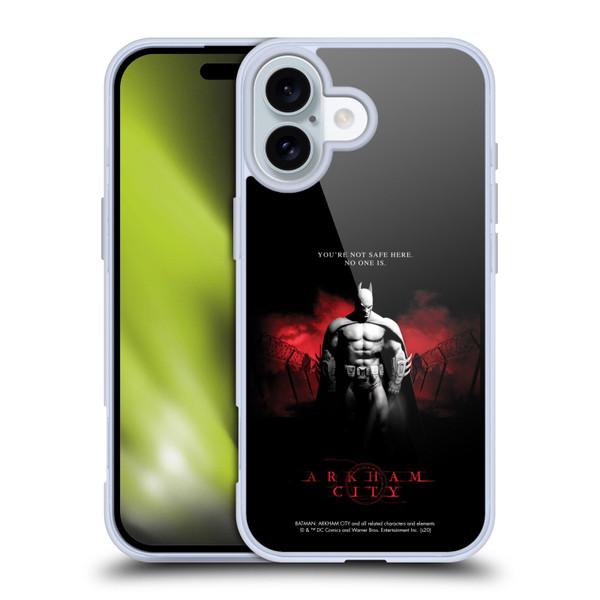 Batman Arkham City Graphics Batman Not Safe Here Soft Gel Case for Apple iPhone 16