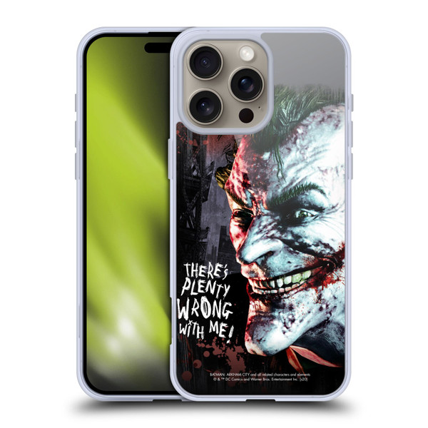 Batman Arkham City Graphics Joker Wrong With Me Soft Gel Case for Apple iPhone 16 Pro Max
