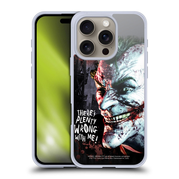Batman Arkham City Graphics Joker Wrong With Me Soft Gel Case for Apple iPhone 16 Pro