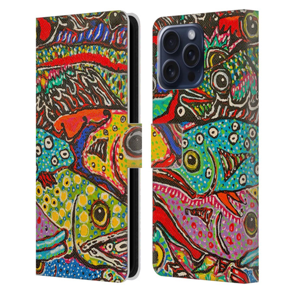 Mad Dog Art Gallery Assorted Designs Many Mad Fish Leather Book Wallet Case Cover For Apple iPhone 16 Pro Max