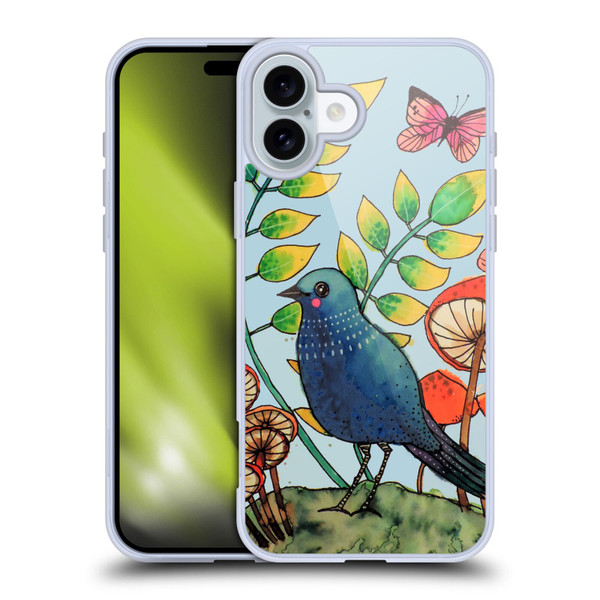 Sylvie Demers Birds 3 Teary Blue Soft Gel Case for Apple iPhone 16 Plus