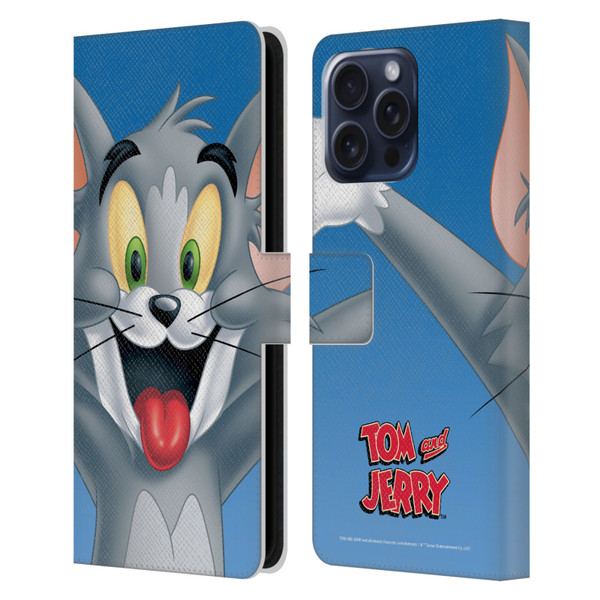 Tom and Jerry Full Face Tom Leather Book Wallet Case Cover For Apple iPhone 16 Pro Max