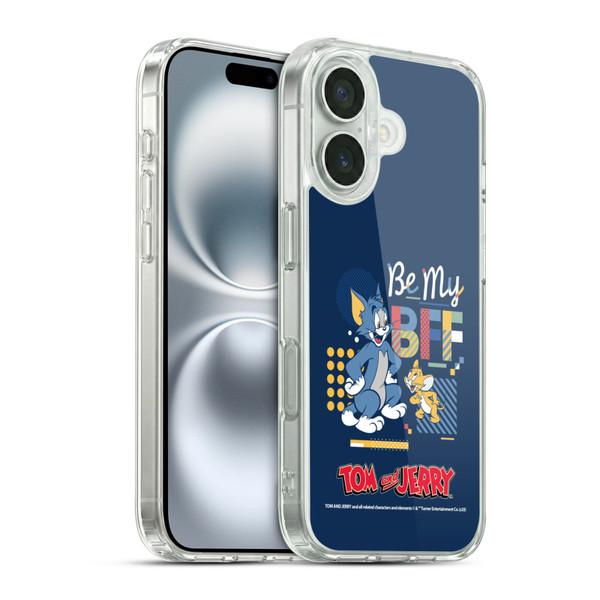 Tom and Jerry Color Blocks Be My Bff Soft Gel Case for Apple iPhone 16 & MagSafe