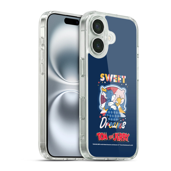 Tom and Jerry Color Blocks Sweet Dreams Soft Gel Case for Apple iPhone 16 & MagSafe