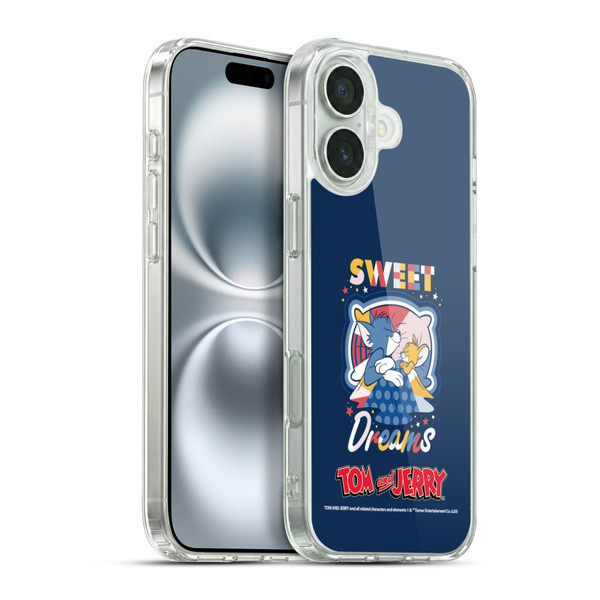 Tom and Jerry Color Blocks Sweet Dreams Soft Gel Case for Apple iPhone 16 Plus & MagSafe
