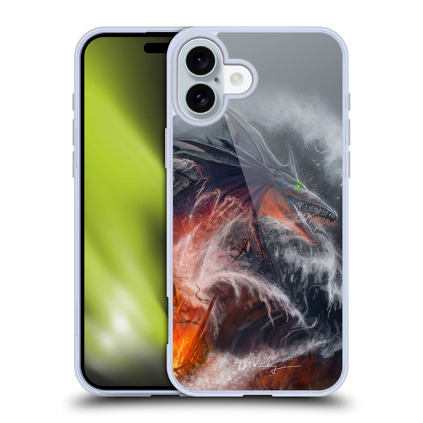 Piya Wannachaiwong Dragons Of Sea And Storms Sea Fire Dragon Soft Gel Case for Apple iPhone 16 Plus