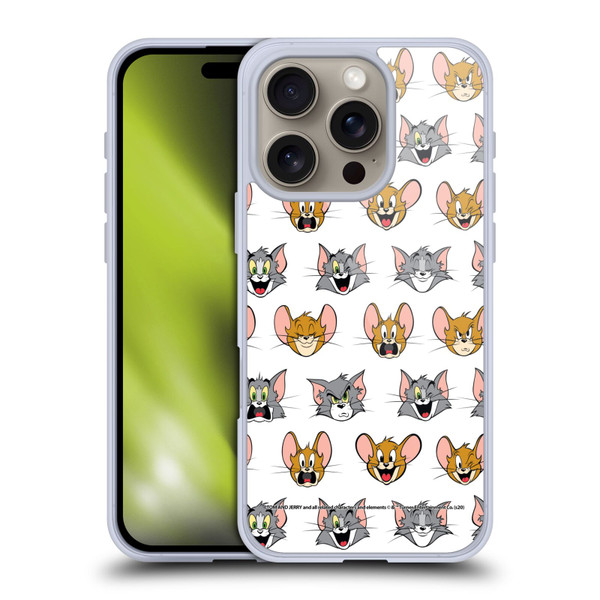 Tom and Jerry Patterns Expressions Soft Gel Case for Apple iPhone 16 Pro