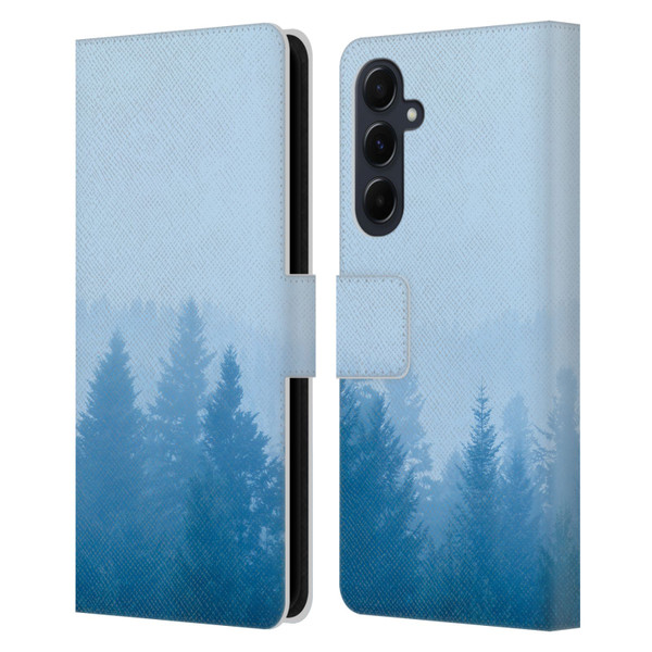 Patrik Lovrin Magical Foggy Landscape Fog Over Forest Leather Book Wallet Case Cover For Samsung Galaxy A55 5G