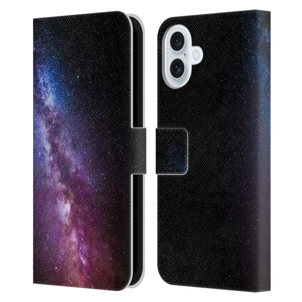 Patrik Lovrin Night Sky Milky Way Bright Colors Leather Book Wallet Case Cover For Apple iPhone 16 Plus