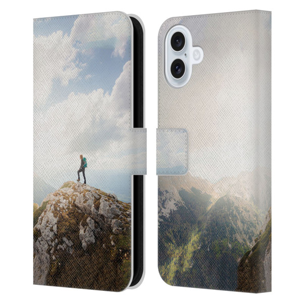 Patrik Lovrin Wanderlust Mountain Wanderer Leather Book Wallet Case Cover For Apple iPhone 16 Plus