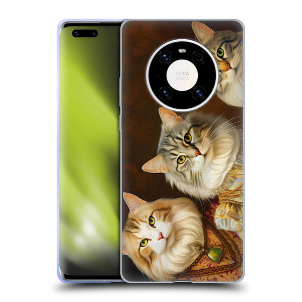 Michael David Ward Animals Fancy Cats Soft Gel Case for Huawei Mate 40 Pro 5G