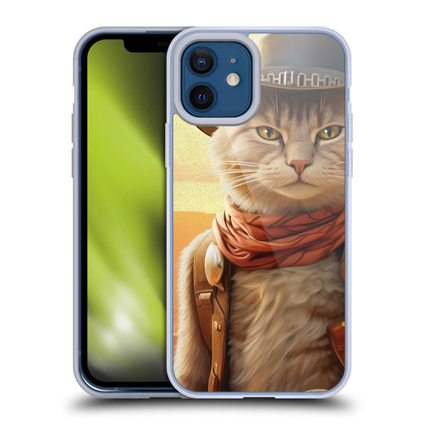 Michael David Ward Animals Kitty Cowboy Soft Gel Case for Apple iPhone 12 / iPhone 12 Pro