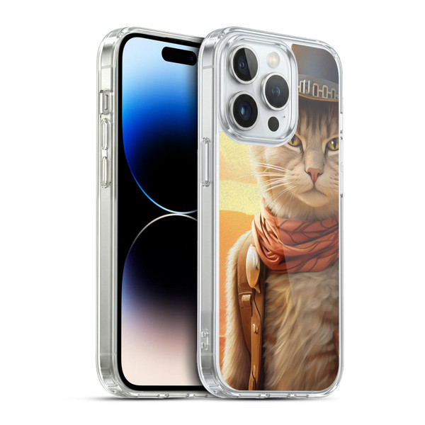 Michael David Ward Animals Kitty Cowboy Soft Gel Case for Apple iPhone 13 Pro & MagSafe