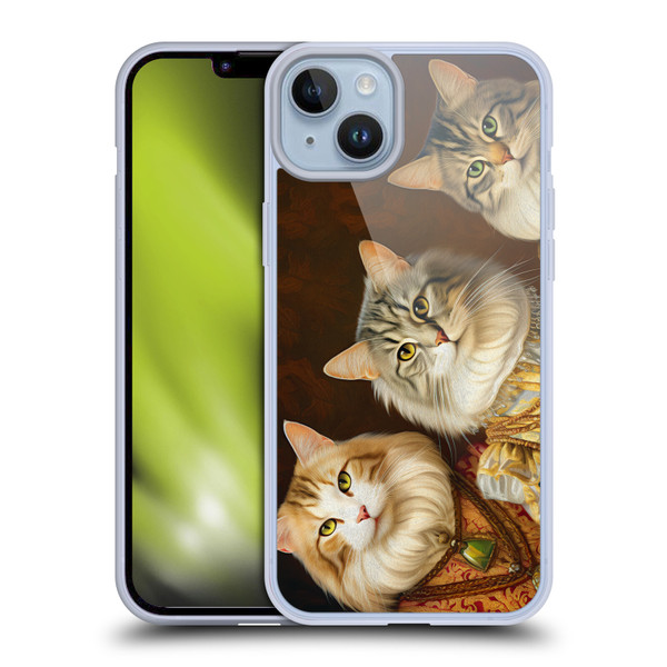 Michael David Ward Animals Fancy Cats Soft Gel Case for Apple iPhone 14 Plus