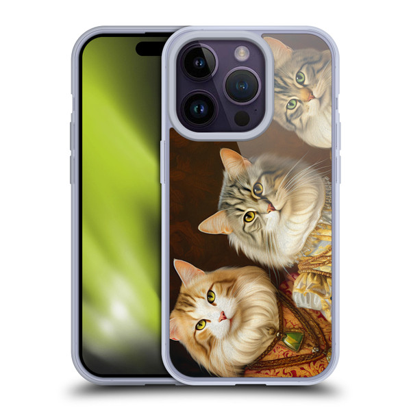 Michael David Ward Animals Fancy Cats Soft Gel Case for Apple iPhone 14 Pro