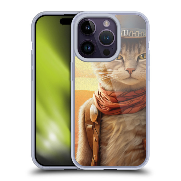 Michael David Ward Animals Kitty Cowboy Soft Gel Case for Apple iPhone 14 Pro