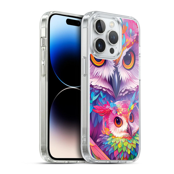 Michael David Ward Animals Owl Love You Forever Soft Gel Case for Apple iPhone 14 Pro & MagSafe