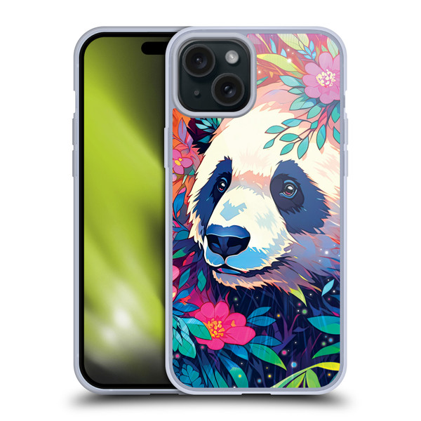 Michael David Ward Animals Panda Soft Gel Case for Apple iPhone 15 Plus