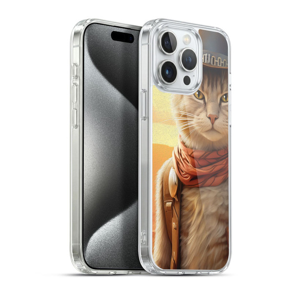 Michael David Ward Animals Kitty Cowboy Soft Gel Case for Apple iPhone 15 Pro Max & MagSafe