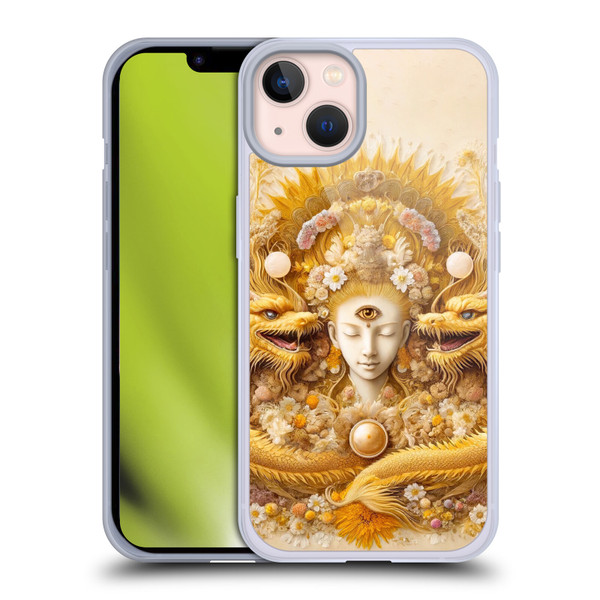 Shambhala Light Visionary Art Celestial Graphics Lucky Dragons Soft Gel Case for Apple iPhone 13