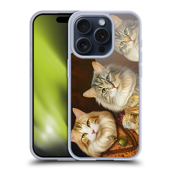 Michael David Ward Animals Fancy Cats Soft Gel Case for Apple iPhone 15 Pro
