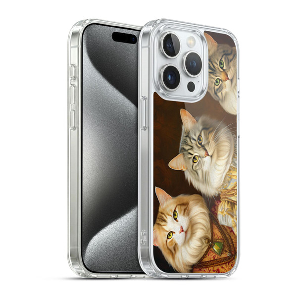 Michael David Ward Animals Fancy Cats Soft Gel Case for Apple iPhone 15 Pro & MagSafe