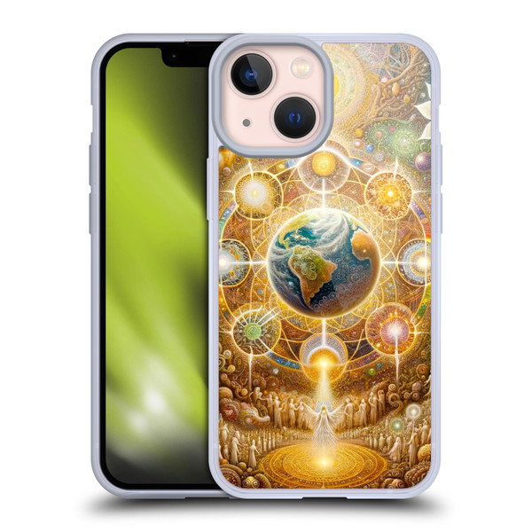 Shambhala Light Visionary Art Celestial Graphics The 9 Realms Soft Gel Case for Apple iPhone 13 Mini