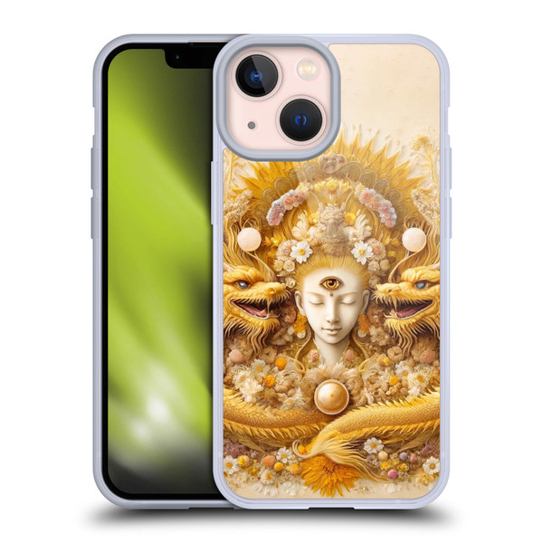 Shambhala Light Visionary Art Celestial Graphics Lucky Dragons Soft Gel Case for Apple iPhone 13 Mini
