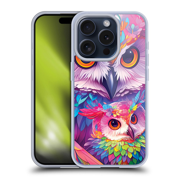 Michael David Ward Animals Owl Love You Forever Soft Gel Case for Apple iPhone 15 Pro