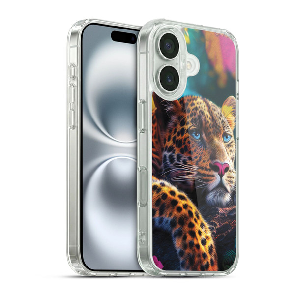 Michael David Ward Animals Reclining Leopard Soft Gel Case for Apple iPhone 16 & MagSafe